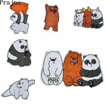 

Prajna Anime Three Bears Patches DIY Iron on Embroidered Patches for Clothing Stranger Things Applique on Clothes Jacket Clothes