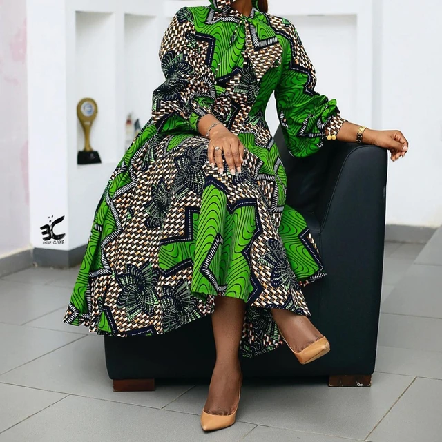 Okiemute Bob Sleeve Flare Dress