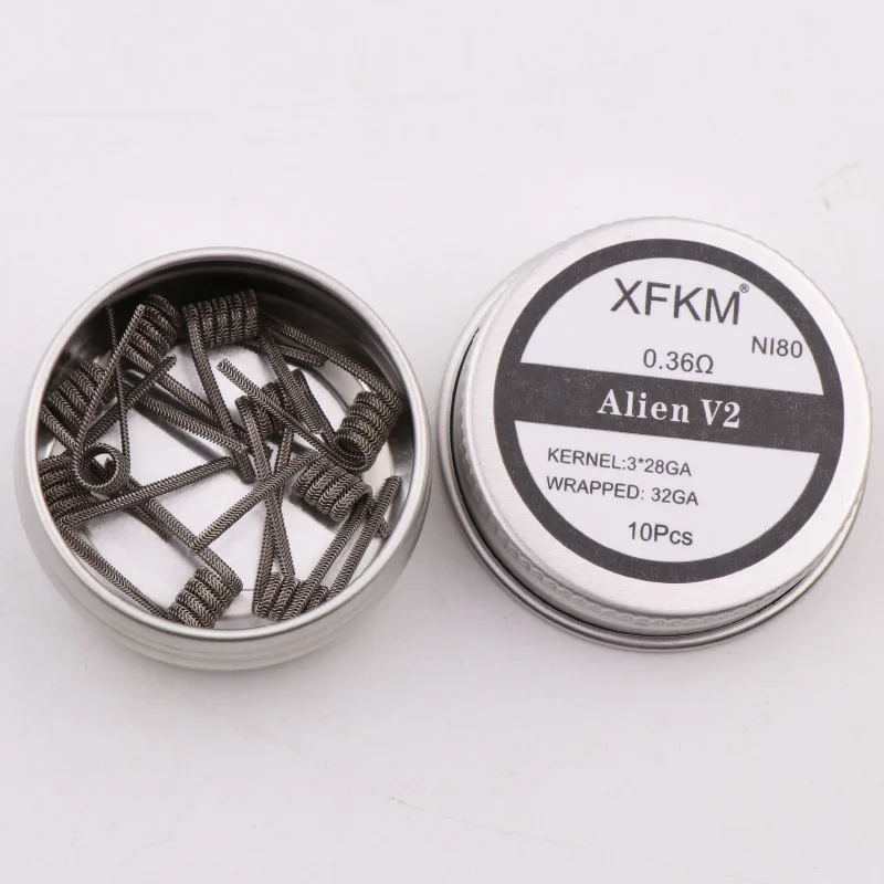 Нагревательная проволока XFKM NI80 A1 SS316L 10 шт./лот готовая спираль ALIEN V2