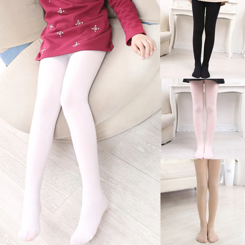 Girls Silk Pantyhose Pure Colour Tights 