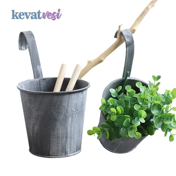 

Flower Vase Decoration Home Retro Iron Vase for Balcony Cafe Decor Planter Decorative Basket Hanging Flower Pot Plant Stand