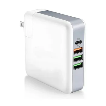 

61W USB Type-C Quick Wall Charger QC 3.0 and PD 3.0, 4-Port Power Adapter for MacBook Air/Pro 2018, iPhone Xs/Xr/X For Dell