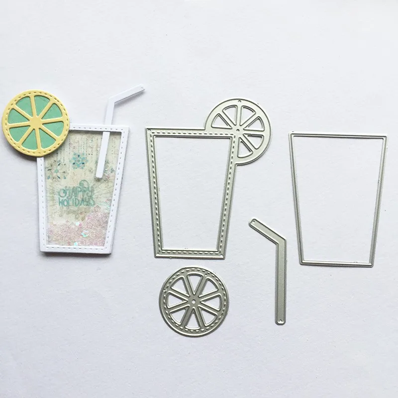 Juice Cup Lemon Metal Cutting Dies for Shaker Card Making Scrapbooking Christmas Die Cuts
