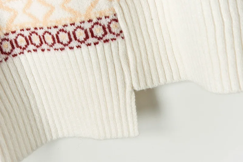 Трикотажный жилет пальто женское осень соединенный v-образным вырезом жаккард с геометрическим узором вязаный свитер пальто Повседневная Свободная верхняя одежда без рукавов