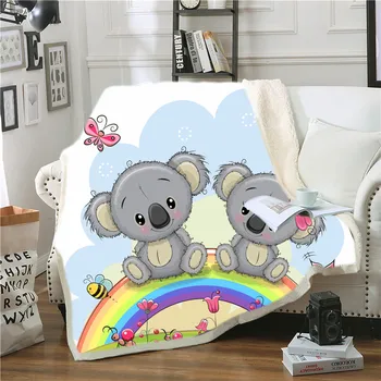 

Koala Sherpa Blanket Fashion Floral Weighted Blanket Koala Bear Blanket For Kids Tree Leaf Fluffy Blanket Picnic Throw Blanket