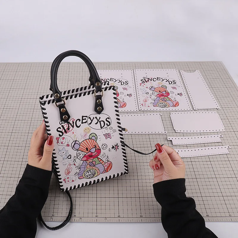 New Luxury Floral Printed Handmade Woven Bag Set DIY Material Shoulder Homemade Tote Bags for Women handbags Shoulder Bag