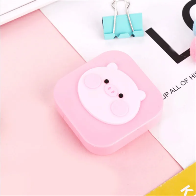 1 Pc Cute Cartoon Girl Heart Contact Lens Box St tudent Soft Younger Sister Glasses Box Beautiful Pupil Box Nursing