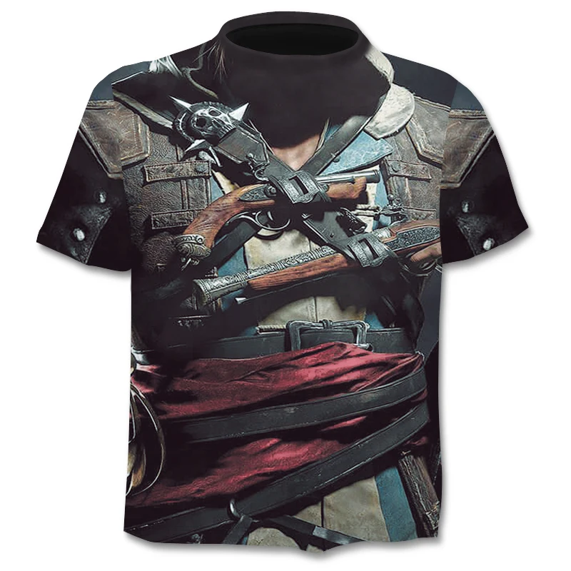 

3d T-Shirt Street Rock Skull Printing Summer Print T-Shirt Skull Summer Trendy Short Sleeve Men/Female Shein Gothic Streetwear