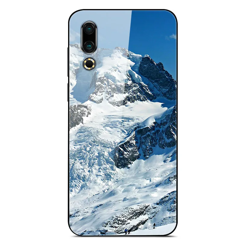 meizu phone case with stones Phone Case For Meizu 16S Case 6.15'' Glass Back cover for Meizu 16s 16 s M971Q Tempered Glass Case Cover Shell Silicone Bumper cases for meizu back Cases For Meizu