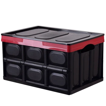 

30L Clothes Organizer with Lid Thickened Multifunction Storage Box Handles Folding Practical Car Trunk Saving Space Container Bl