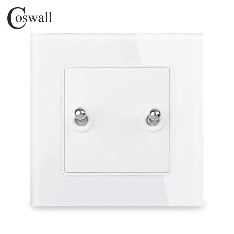 White Coswall, простая модная рамка из закаленного стекла с кристаллами, 2 комплекта, 1 способ, тумблер, светильник, переключатель вкл/выкл, настенный выключатель, 16А, переменный ток, 250 В - Цвет: White
