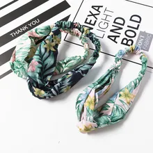 Корейский стиль стиль модная ткань большой цветок крест эластичная лента для волос повязка на голову аксессуары для женщин Сладкий