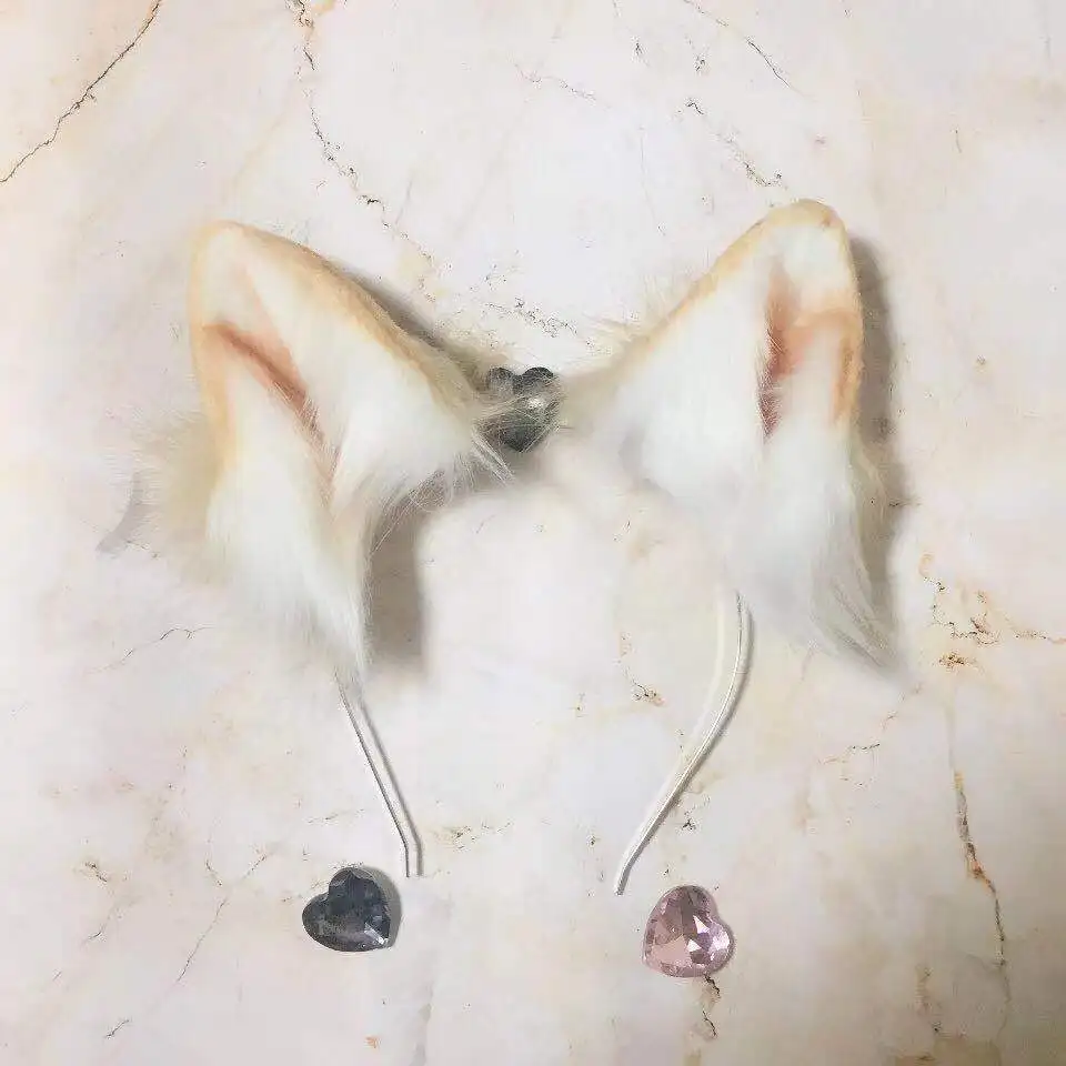 

MMGG New Shibadog fold ears hairhoop Wolves Cats Fox style headwear custom made for cosplay costume accessories