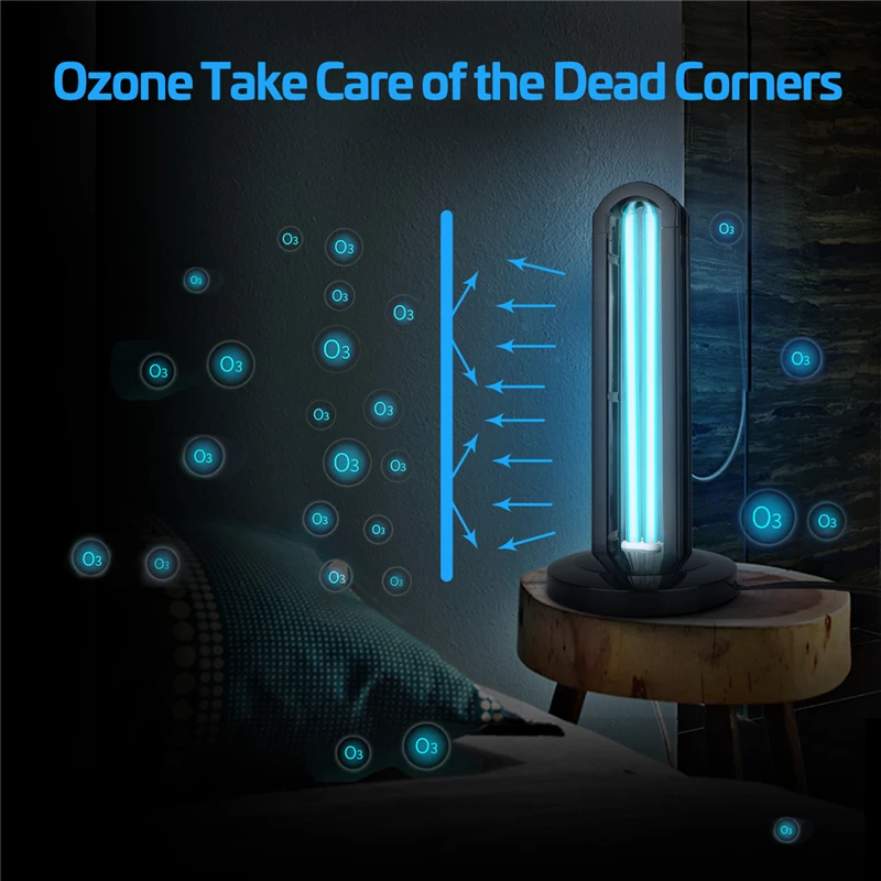Ozone Quartz Lamp Timer Germicidal Bulb 110V 220V Deodorizer Sterilizer 50W UV Light with Remote Bedroom Home Bacterial lamp