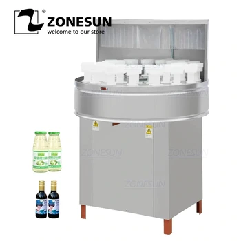 

ZONESUN ZS-WB32 Milk Rotary Wine Plastic Small Semi Automatic Pet Recycle Glass Bottle Washing Machine Packaging Machine