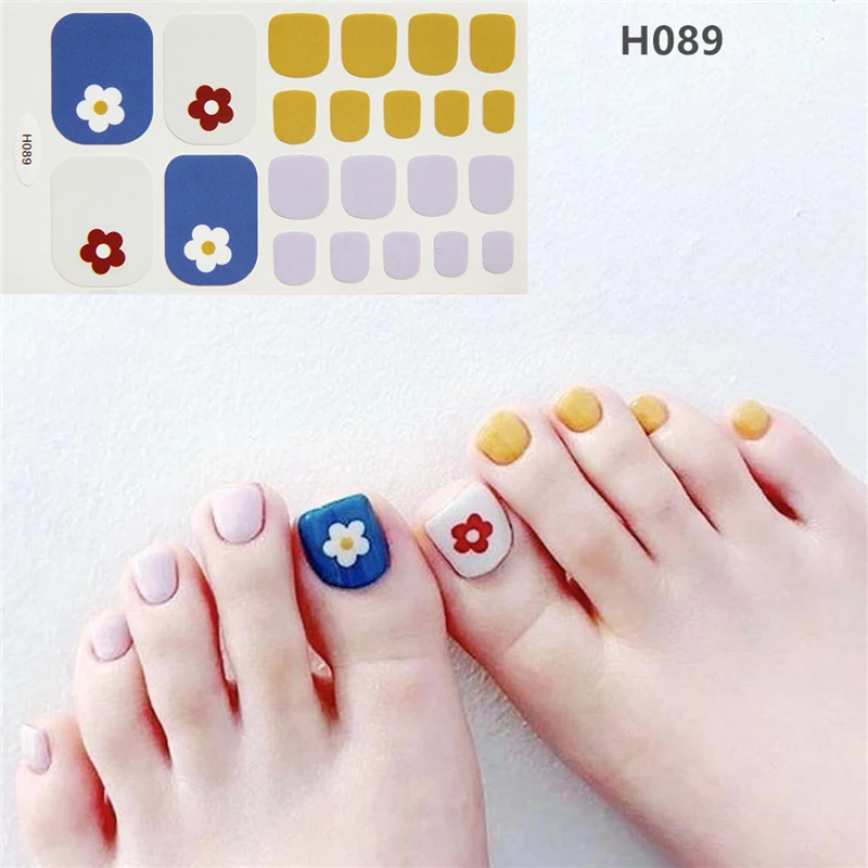 Nusx 22tips pc Toenail Stickers Full Cover Waterproof Smudge Toe Nail Art Decors Tools Sticker for 3