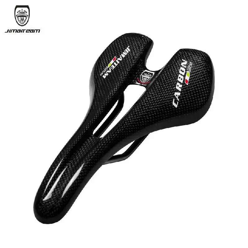 

JIMAITEAN Carbon Fiber Self-confident Car Seat Curved Hollow Bicycle mat Titanium Bow Saddle 3k Bright Mountain Road Bike Saddle