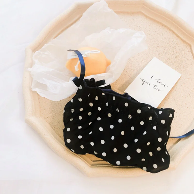 

Sexy lingerie Women's Panties cute cherry polka dot love silk chiffon strawberry sexy female mid-waist briefs Women's Underwear