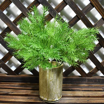 

Spray Color 5 Fork Iron Bluegrass Soft Glue Feel song zhen cao Artificial Plant Wall with Wood Air Grass Plants Plastic