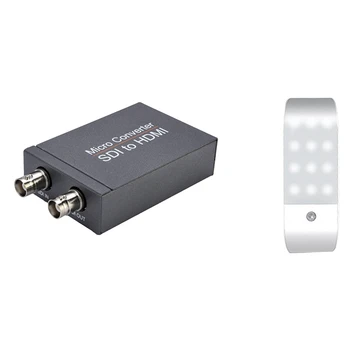 

SDI to HDMI Mini 3G HD SD-SDI Video Converter Adapter & 12 LED PIR Infrared Stick-on Rechargeable Wardrobe Night Light