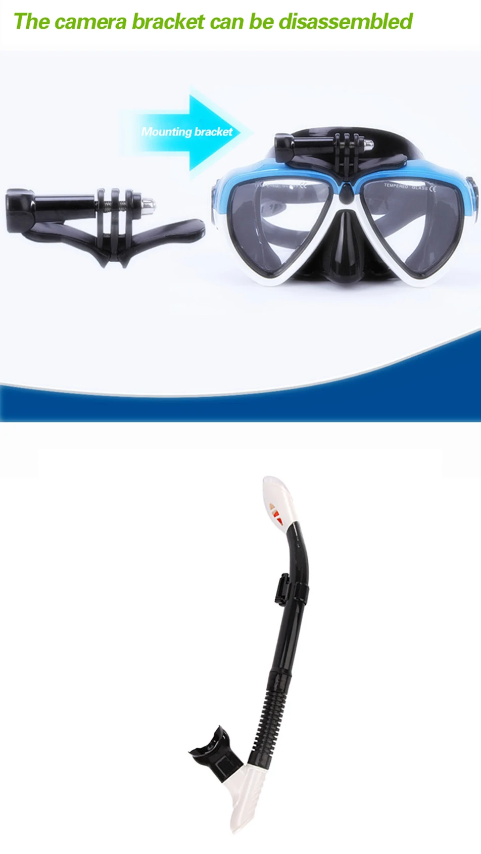 Профессиональная маска для дайвинга, подводная трубка, полный сухой набор, маска, подводная противотуманная одежда для плавания, подводное плавание, оборудование для Gopro Go Pro
