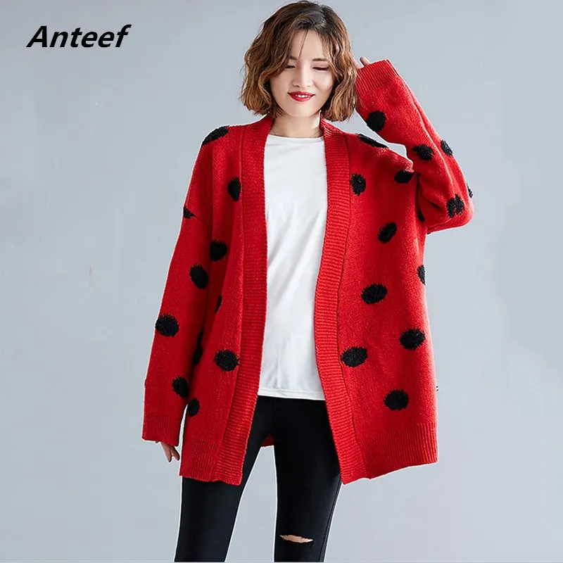 

korean style cotton knitted plus size vintage causal loose autumn winter cardigan sweater women sweaters clothes 2019 coat