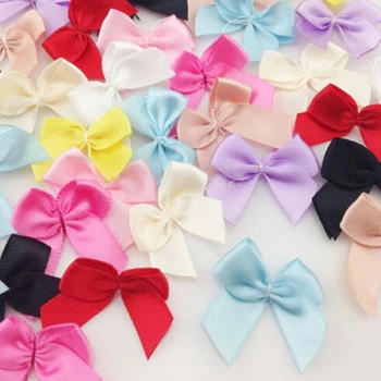 

30 PCS / Lot DIY Flower Craft Wedding Birthday Party Decoration Mini Satin Ribbon Flowers Bows Gift Garment Accessories