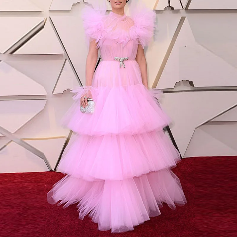 Розовый Тюль платья для официальных мероприятий Robe De Soiree вечернее платье