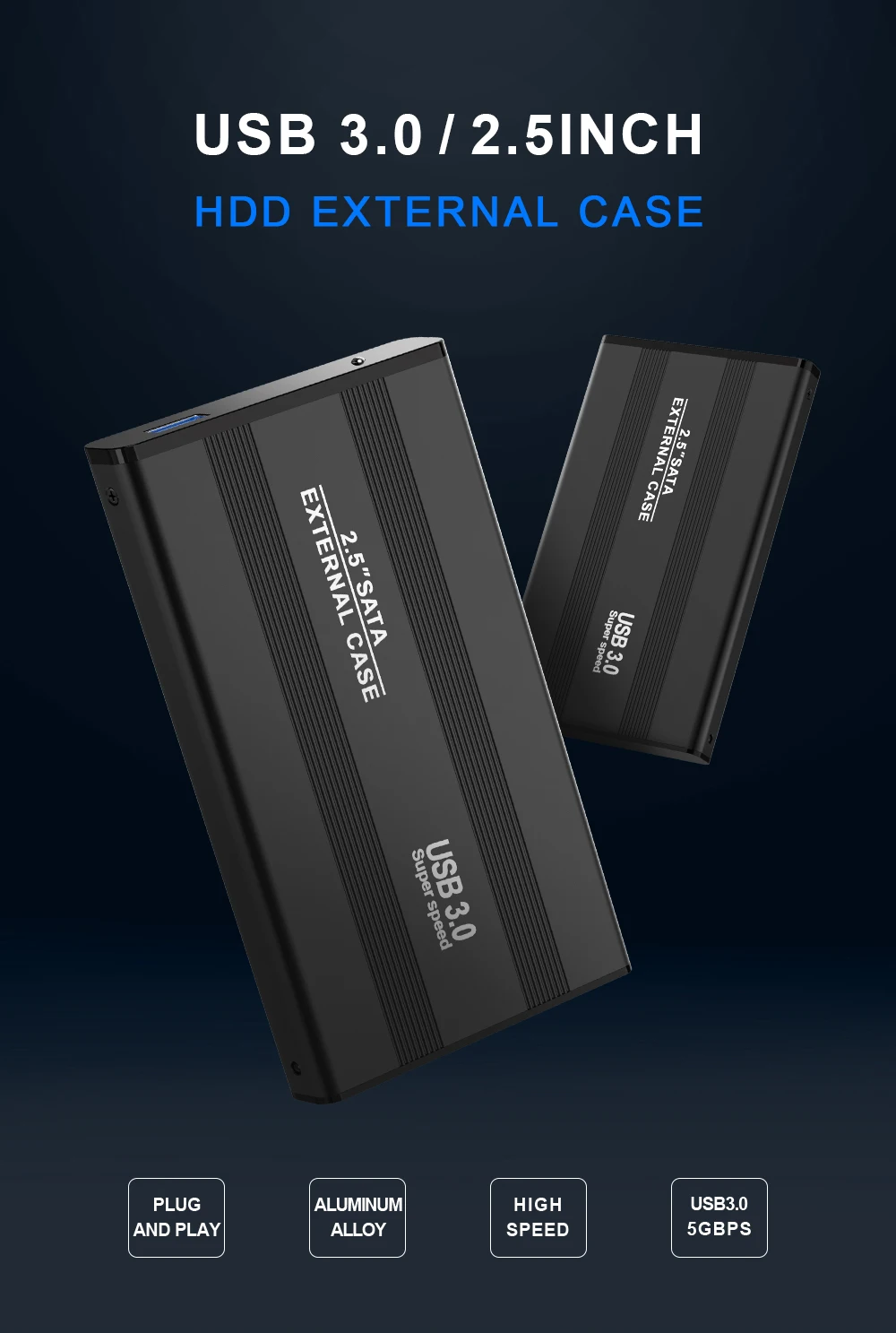 Rocketek чехол для жесткого диска алюминиевый 2,5 дюймов SATA для USB 3,0 SSD адаптер Коробка для жесткого диска внешний корпус для ноутбука Настольный ПК
