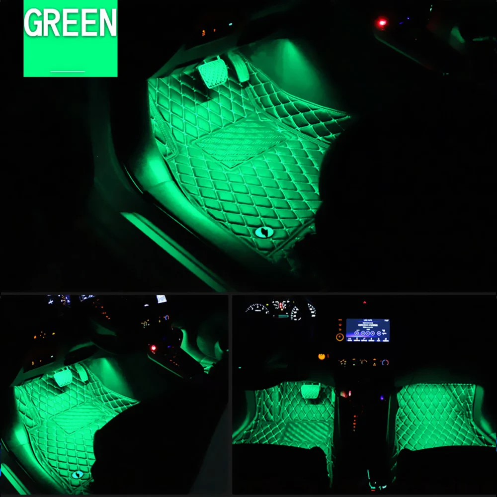 LEEPEE 4* 12LED автомобиль-Стайлинг 4 шт./компл. салона автомобиля огни RGB полосы света атмосферные лампы дистанционное управление для автомобиля украшения