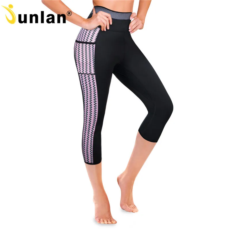Junlan, для женщин, для похудения, хит, неопрен, сауна, пот, штаны с боковым карманом, для тренировки бедер, для похудения, Капри, леггинсы, Корректирующее тело