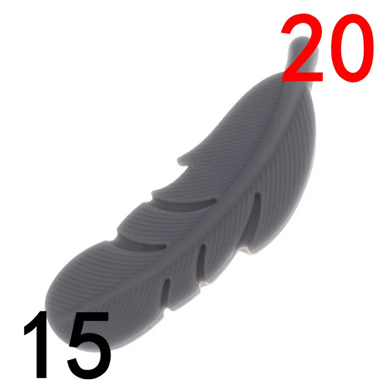 20 шт силиконовая форма бусины перо Силиконовый грызунок кулон для силиконове ожерелье для малышей 18 мм* 56 мм* 6,5 мм - Цвет: 15