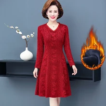 Robe longue Jacquard en velours pour femme, élégante, Cheongsam, col en V, manches longues, Vintage, hiver 