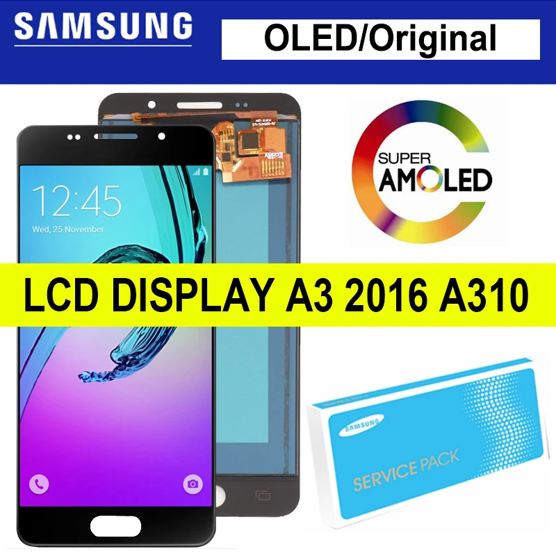 

OLED/Super AMOLED 4.7'' LCD For SAMSUNG Galaxy A3 2016 A310 A310F A3100 LCD Display Touch Screen Digitizer Assembly Repair Parts