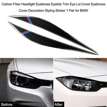 

3 Style Carbon Fiber Headlight Eyebrows Eyelid Trim Eye Lid Cover Decoration 2PCS Sticker for BMW F30 F34 320i 325i 316i