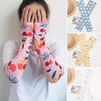 

Ice Fabric Arm Sleeves Uv Protection Mangas Warmers Cycling Driving Reflective Sleeve Sports Running Summer Visor Sunscreen V5I8