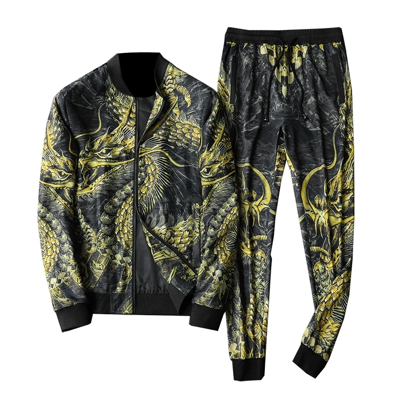 

Black Gold Mens Plus SizeTwo Piece Sets Top And Pants Trainingspak Mannen Merk High Quality Jogging Homme Designer Clothing Men