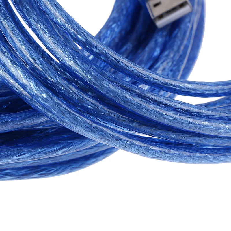 Прозрачный синий usb-накопитель 2,0 кабель-удлинитель линия передачи данных папа-мама кабель 0,3 м, 1,5 м, 3 м, 5 м, 10 м