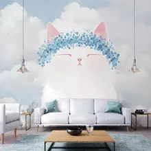 Пользовательские Настенные обои 3D скандинавские современные мультфильм детская комната фон стены девушка спальня обои