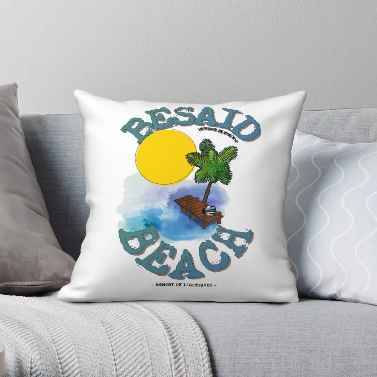 

BESAID BEACH Square Pillowcase Polyester Linen Velvet Pattern Zip Decor Throw Pillow Case Room Cushion Cover