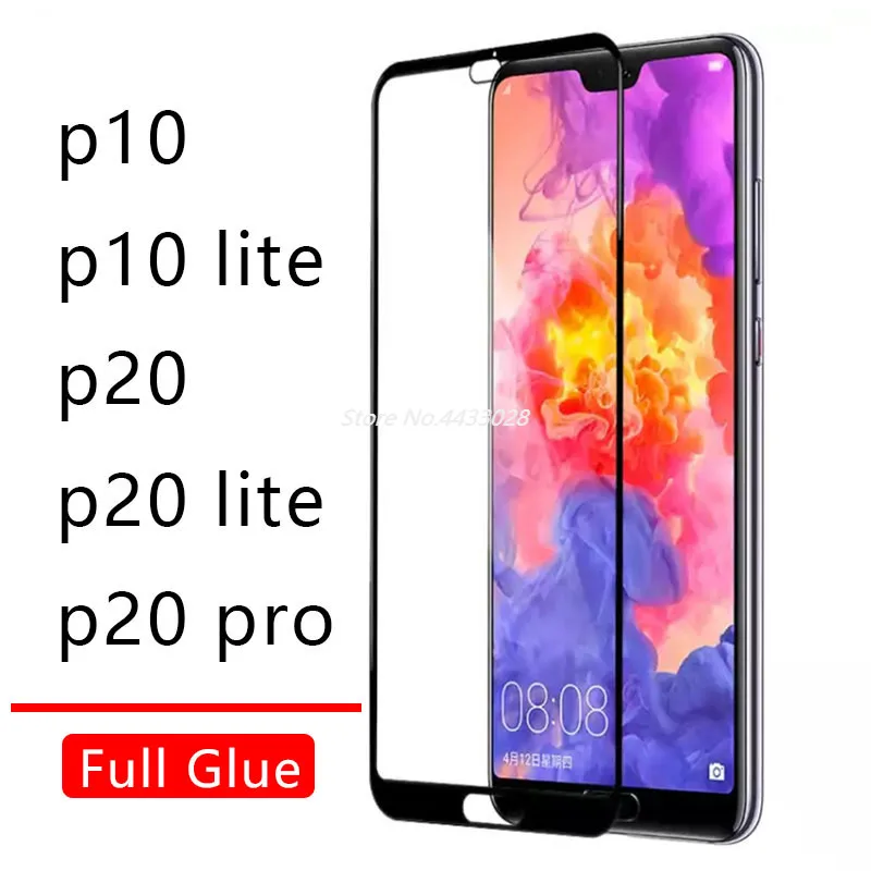 Case On For Huawei P20 Lite Pro P10 Cover Full Glue Tempered Glass