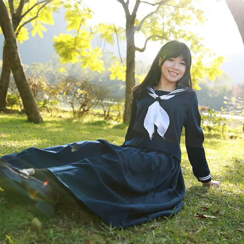 Горячая Новинка японский jk костюм моряка темно-синий светодиод для культивирования нравственности платье униформа темно-синяя плиссированная юбка наряд