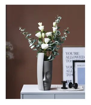 

Nordic Modern Ins Face Art Vase Living Room Ceramic Flower Home Decoration Flower Vases for Homes