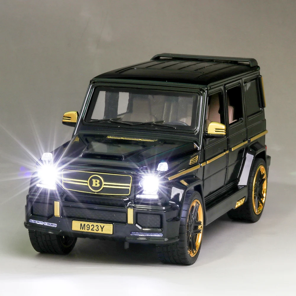 

1:24 Diecast Toy Car Model Metal Toy Vehicle Wheels G65 High Simulation Sound And Light Pull Back Car Collection Kids Toys Gift