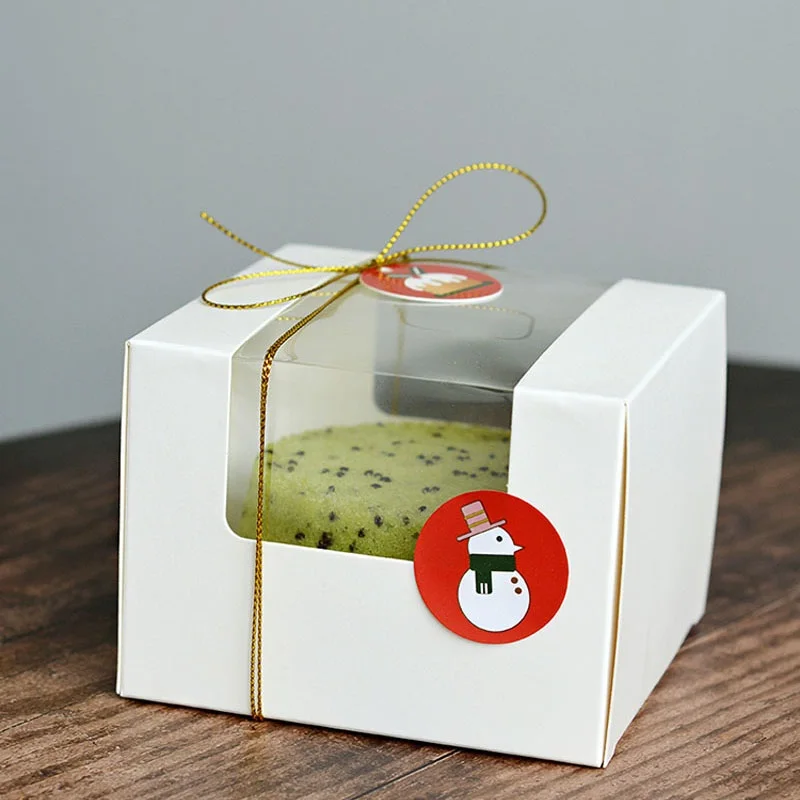 

100pcs Baking Packaging White Cake Roll Pastry Cake Box Snowflake Crisp Biscuit Chocolate Box Baby Show Birthday Party