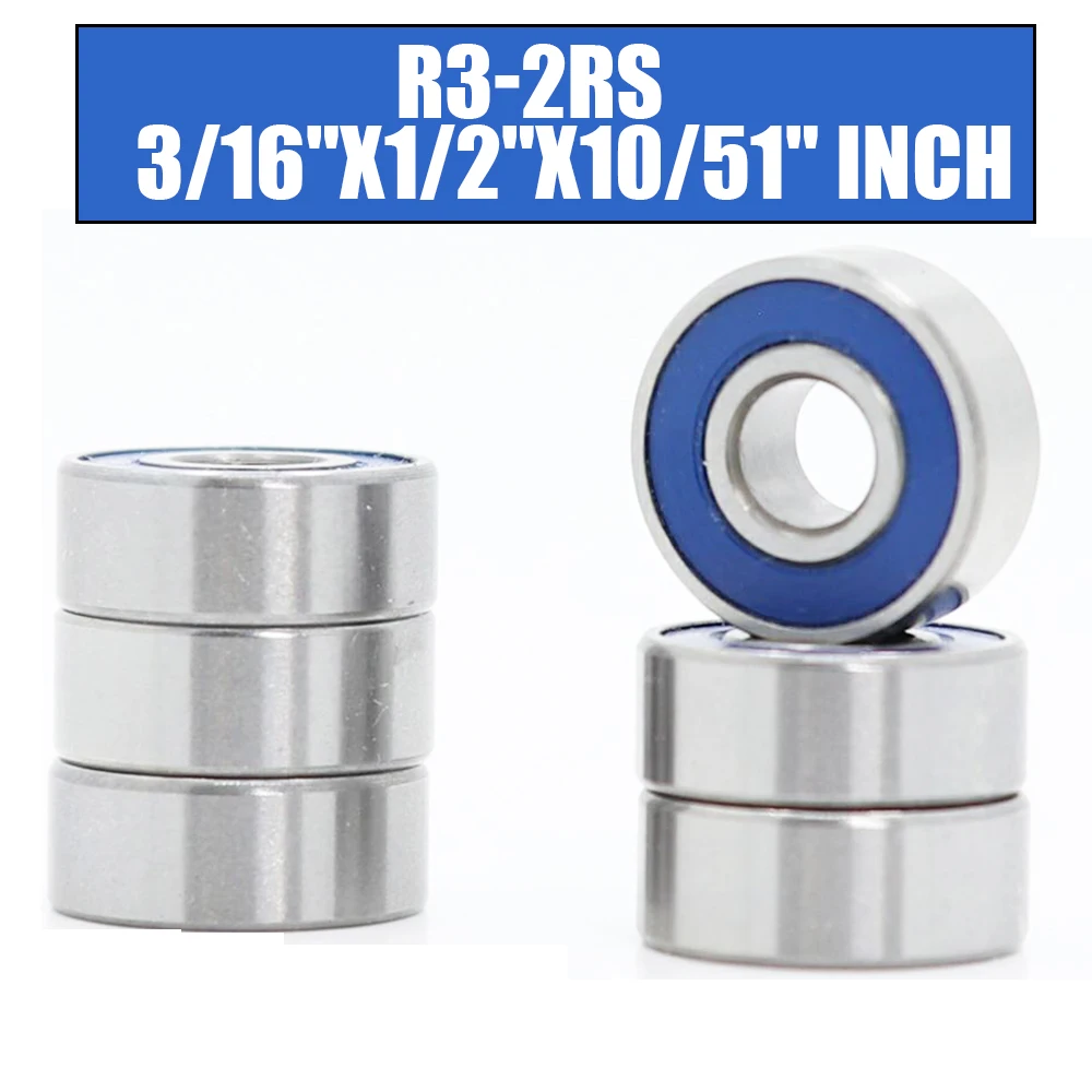 

FUSHI R3-2RS Bearings Blue Sealed 3/16"x1/2"x10/51" Inch ABEC-3 R3RS Shaft Ball Bearing For Hobby RC Car Truck , Pick of 6 Pcs