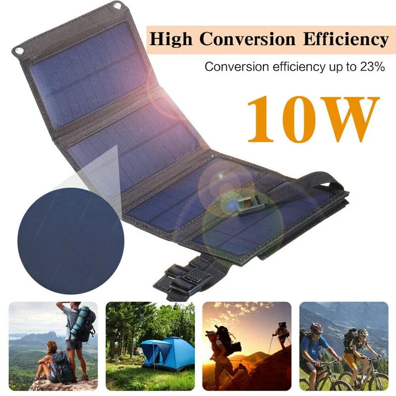 BEST10W Usb солнечная панель складной внешний аккумулятор для кемпинга и пеших прогулок зарядное устройство