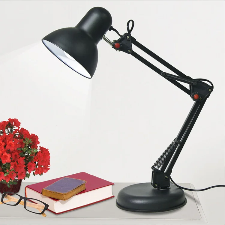 

Retro Metal Iron Art Long Arm American-Style Lamp Contraction Folding Rotating Long-arm Spot Light Lamp Holder Dual-Use Workbenc