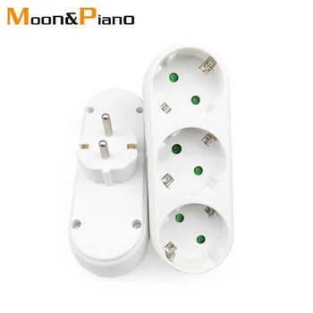 

1 in 3 EU Adapter 4.8mm eu Adaptor Electronic Device Charging European Power Conversion Plug Travel in Europe 16A 250V Adaptors