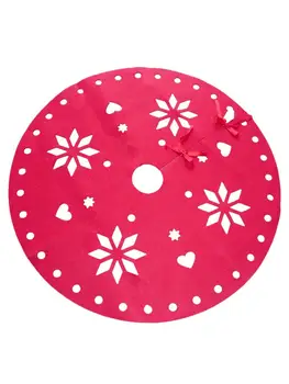 

Red Christmas Tree Skirt with Snowflakes Felt Mat for Christmas Tree Decoration